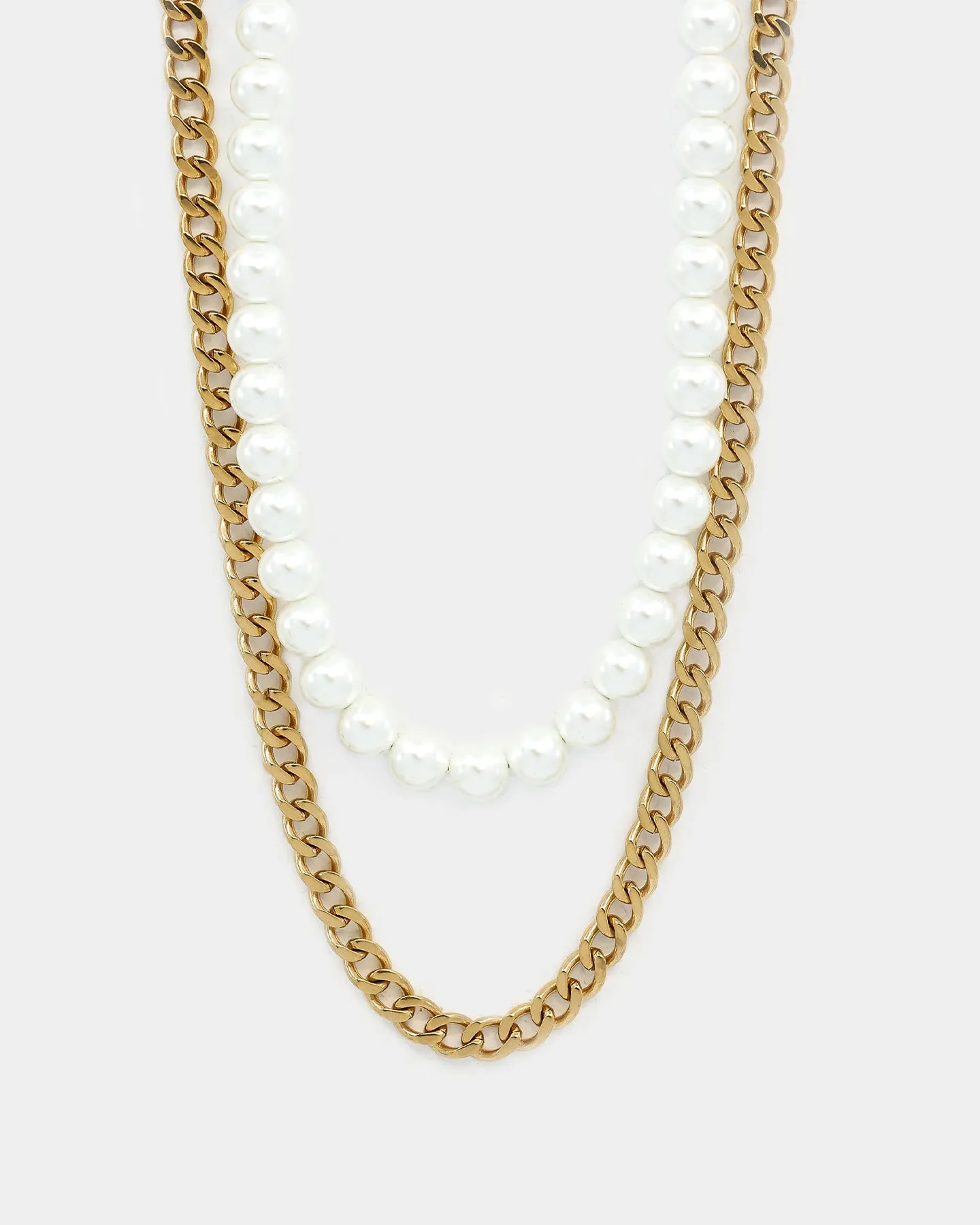 Saint Morta Double Pearl Chain Pearl/Gold