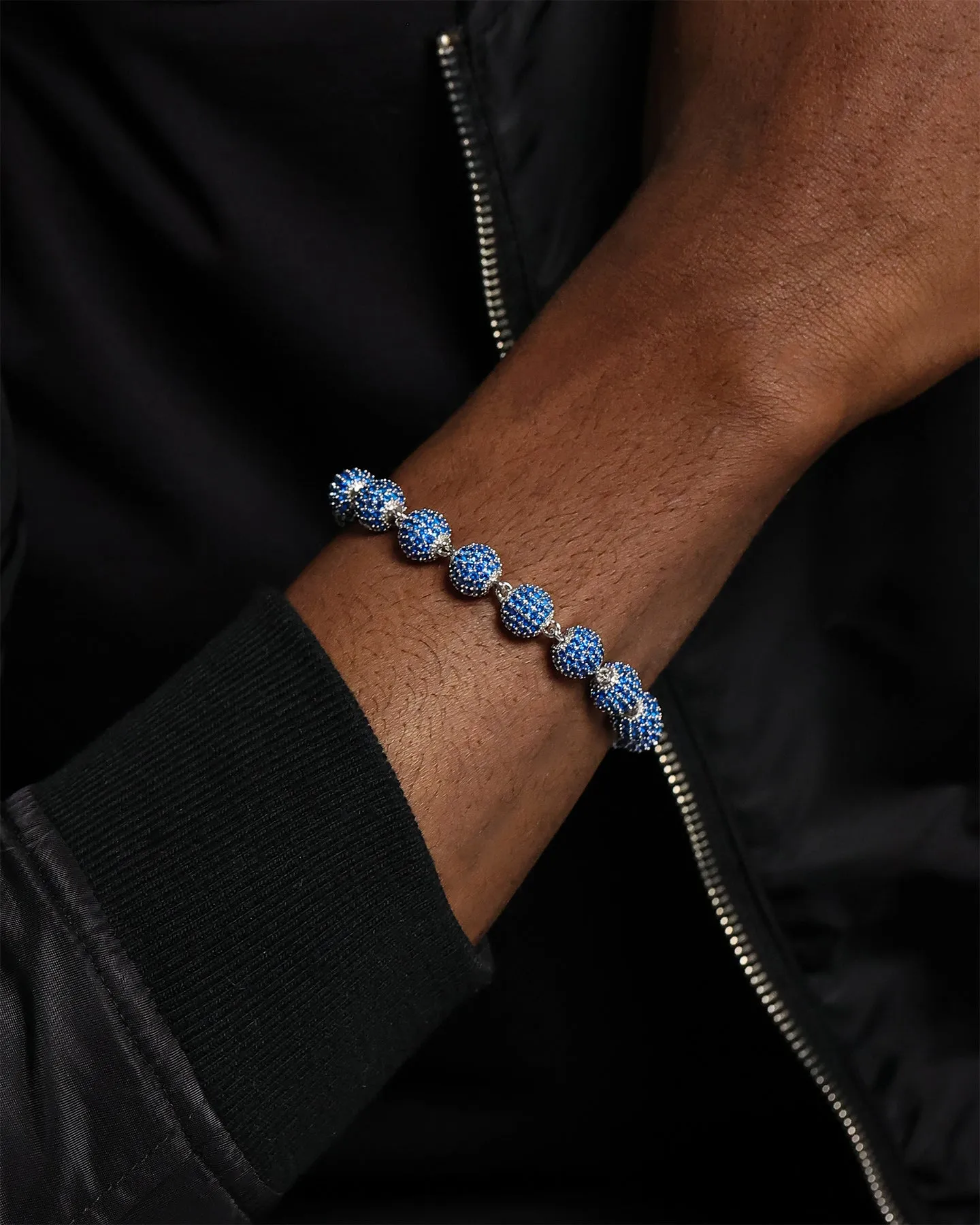 Saint Morta Iced Baller Bracelet Blue Iced Gold
