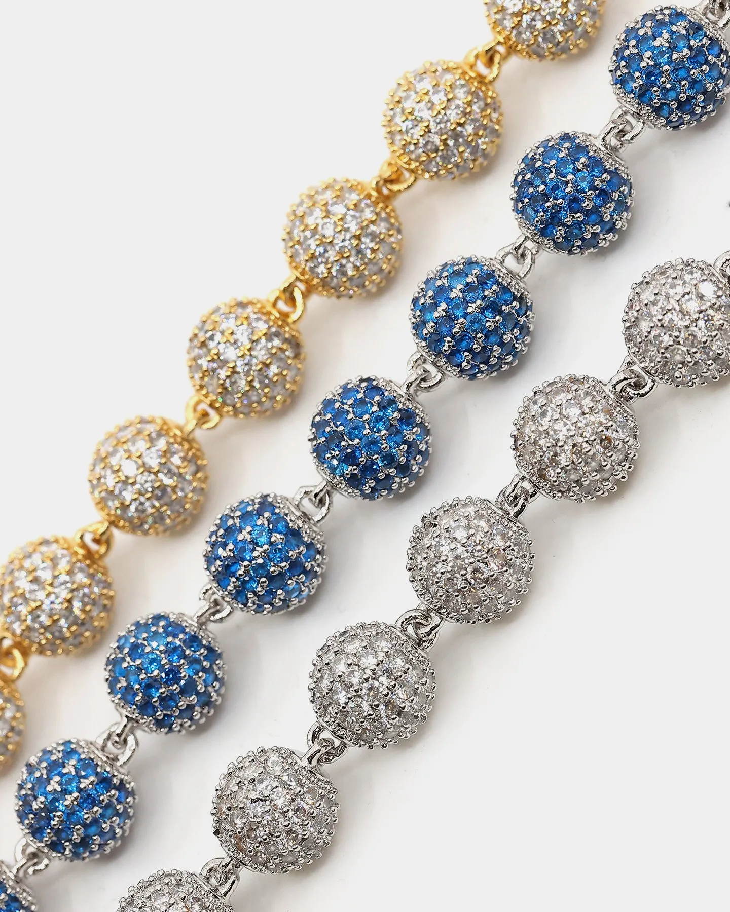 Saint Morta Iced Baller Bracelet Blue Iced Gold