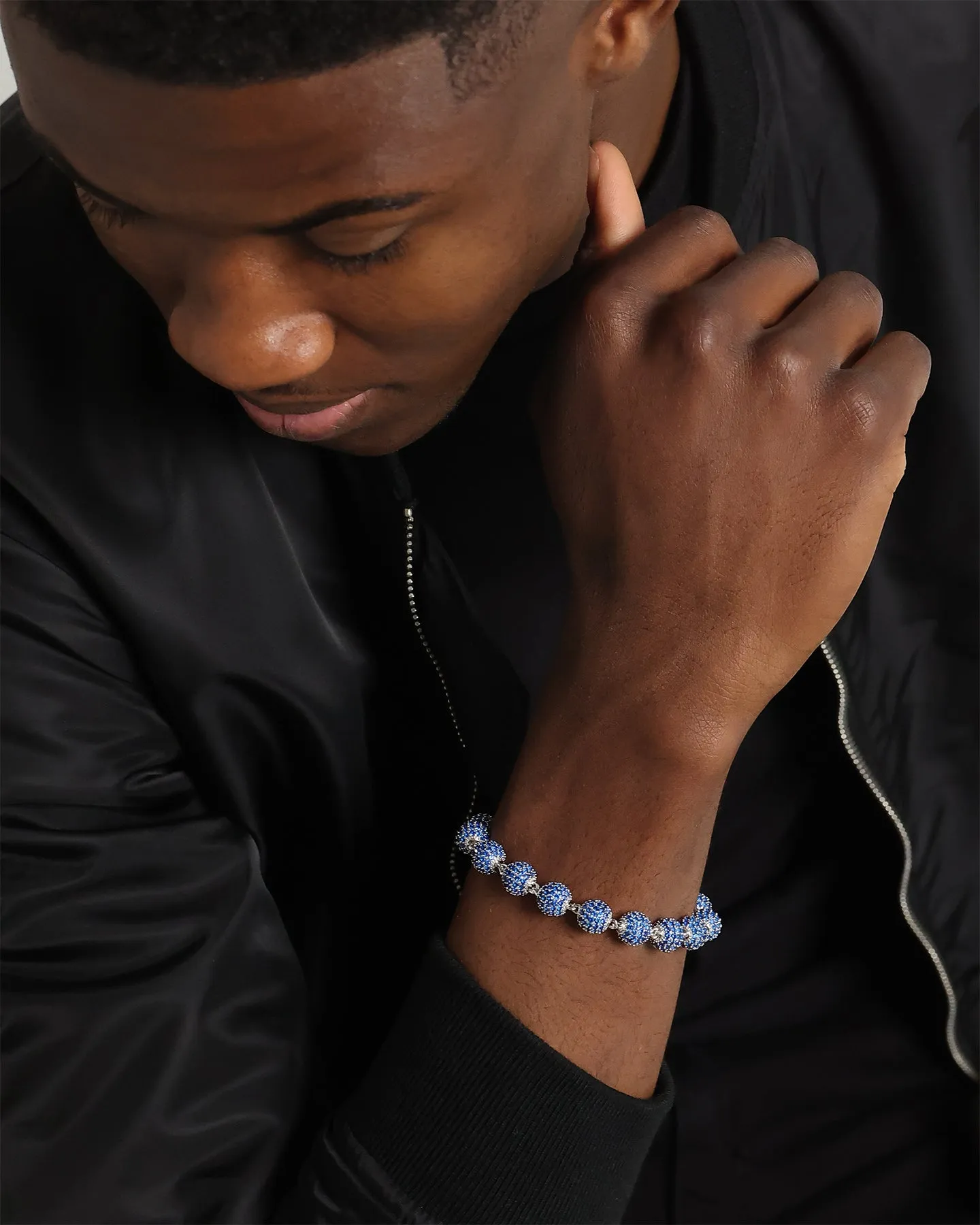Saint Morta Iced Baller Bracelet Blue Iced Gold