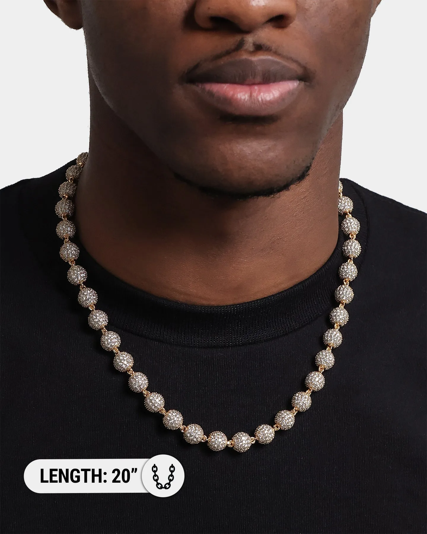 Saint Morta Iced Baller Chain 20" Iced Gold