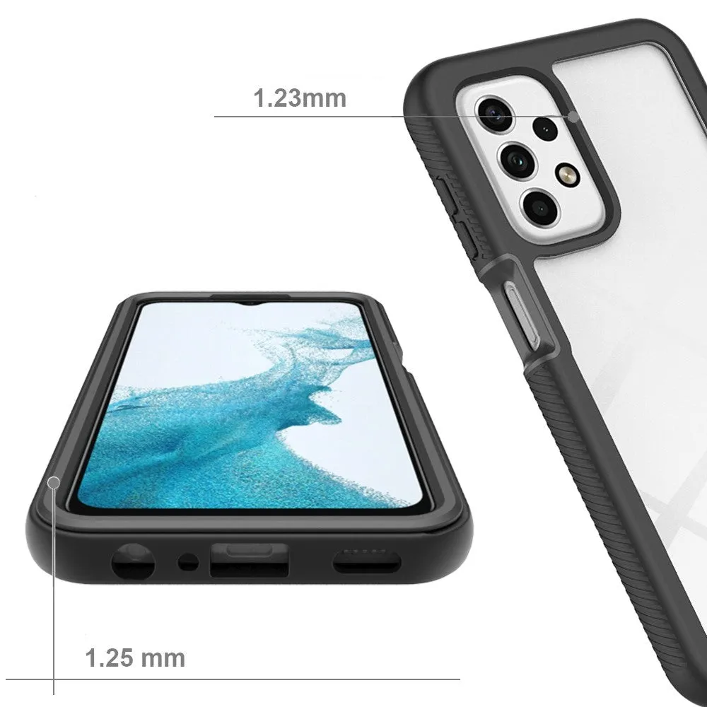Samsung Galaxy A23 5G / A23 4G Hybrid 2in1 Cover Shock Proof   Acrylic Back - Black
