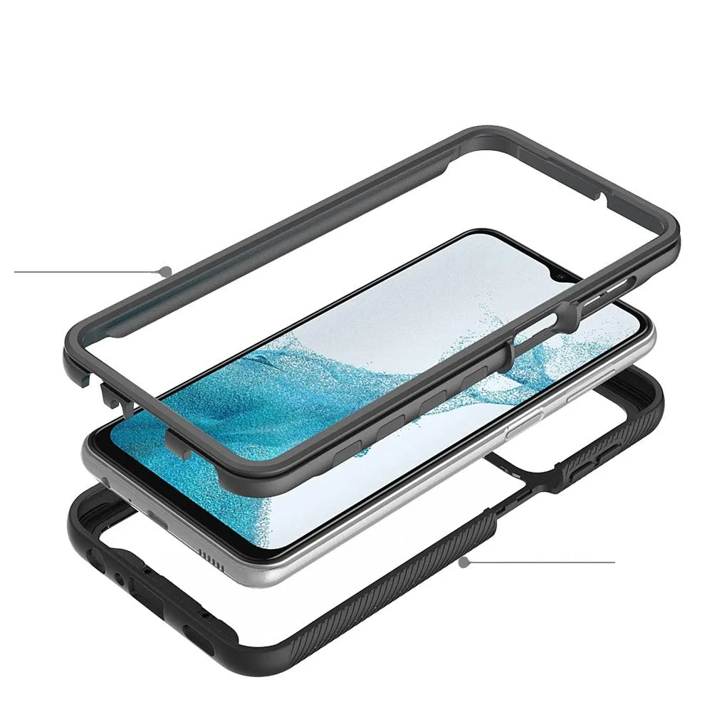 Samsung Galaxy A23 5G / A23 4G Hybrid 2in1 Cover Shock Proof   Acrylic Back - Black