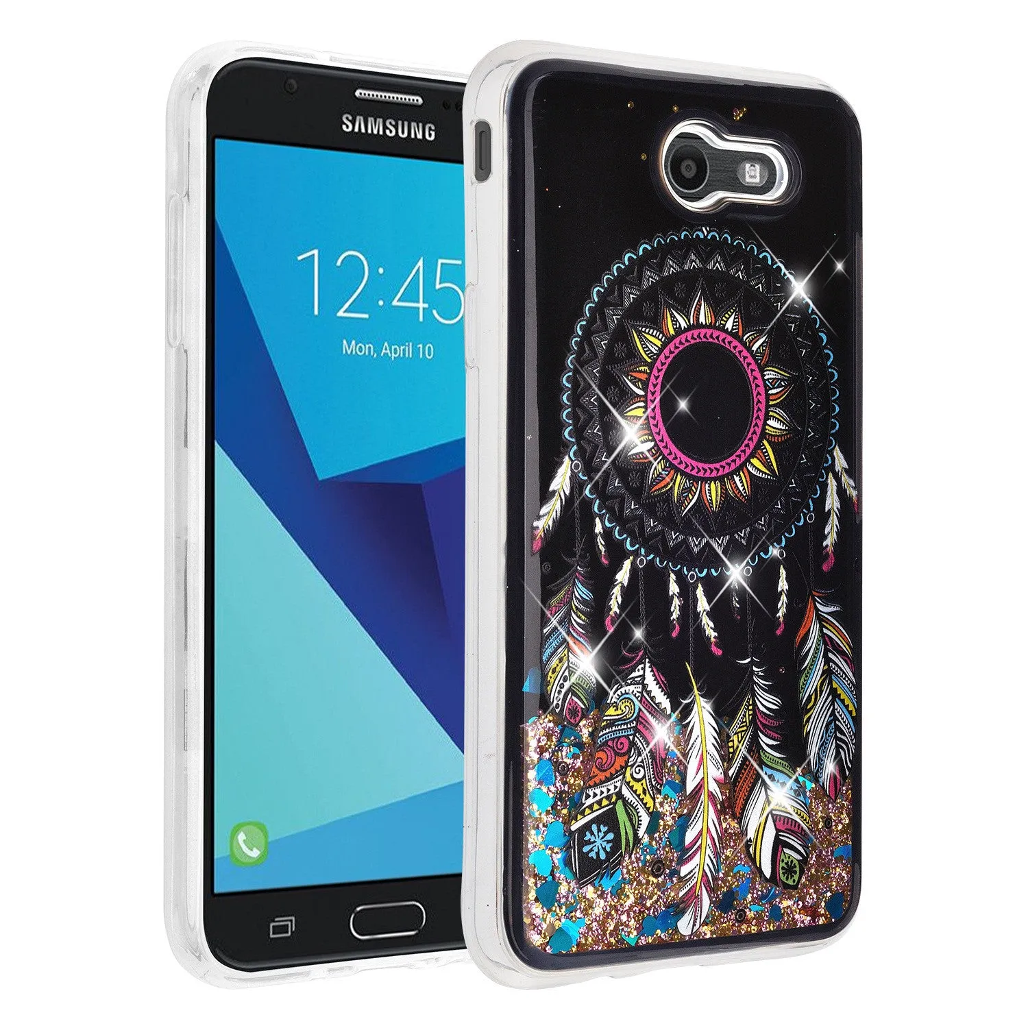 Samsung Galaxy J7 (2017) / J7 Sky Pro / J7 Perx / J7 V / J7 Prime / Galaxy Halo Case, Luxury Bling Glitter Liquid Quicksand Cover - Dream Catcher