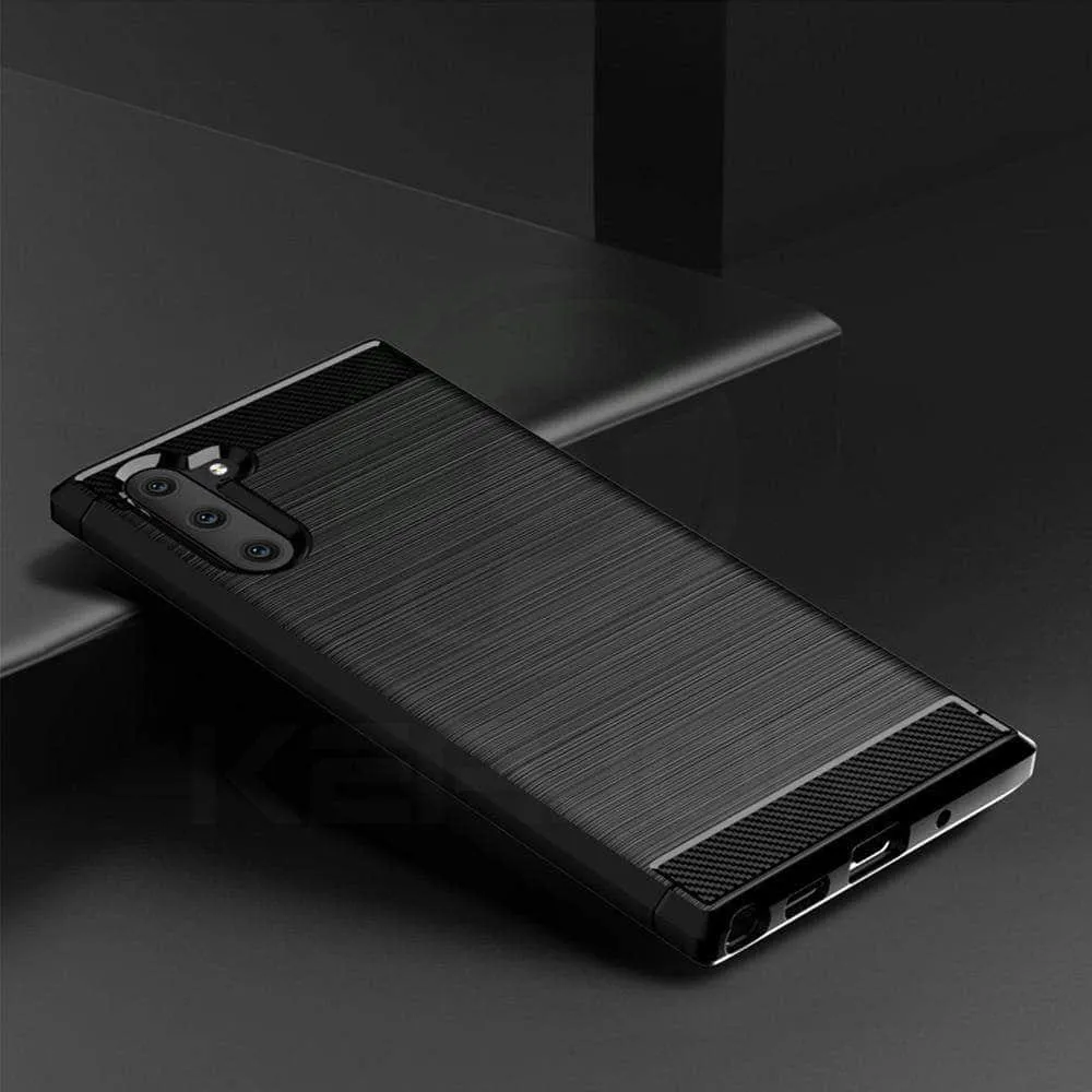 Samsung Galaxy Note 10 Plus Case Silicone Soft Carbon Fiber Cover Shockproof Case