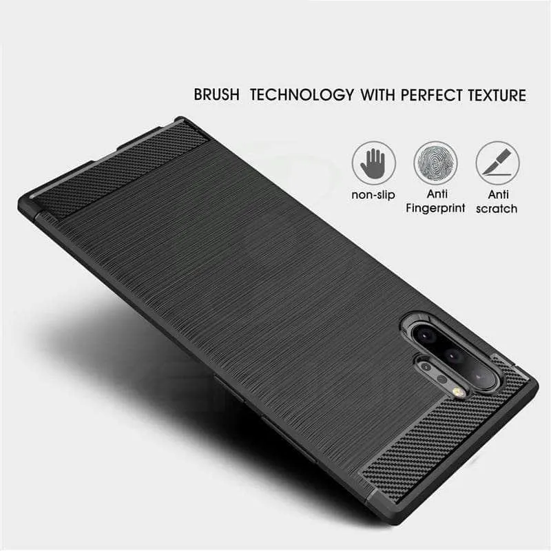 Samsung Galaxy Note 10 Plus Case Silicone Soft Carbon Fiber Cover Shockproof Case