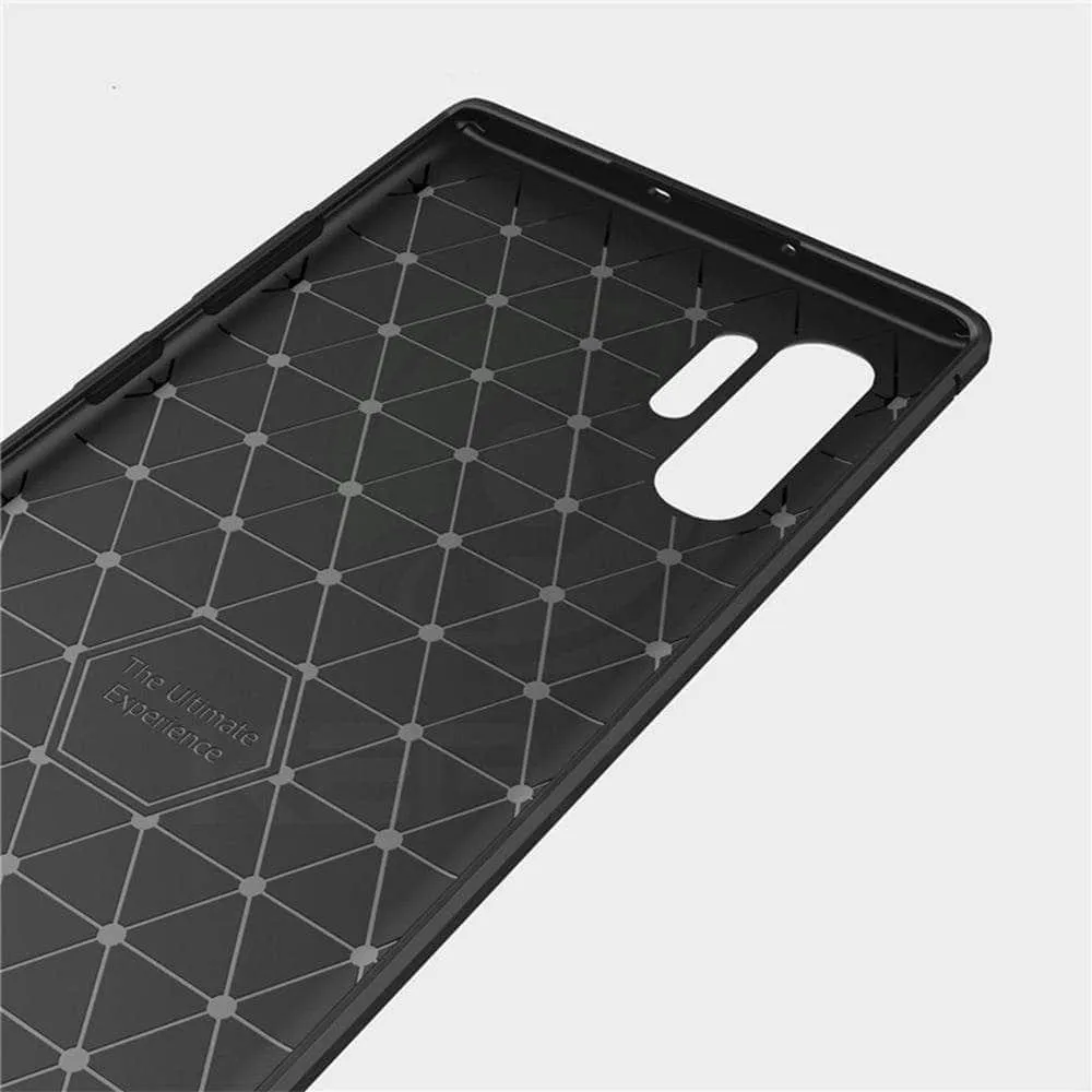 Samsung Galaxy Note 10 Plus Case Silicone Soft Carbon Fiber Cover Shockproof Case