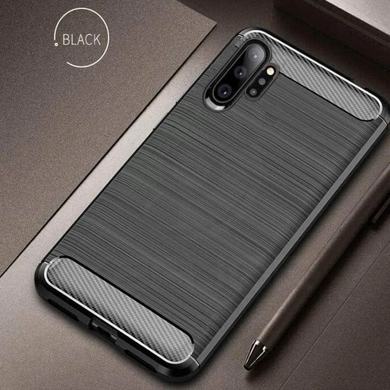 Samsung Galaxy Note 10 Plus Case Silicone Soft Carbon Fiber Cover Shockproof Case