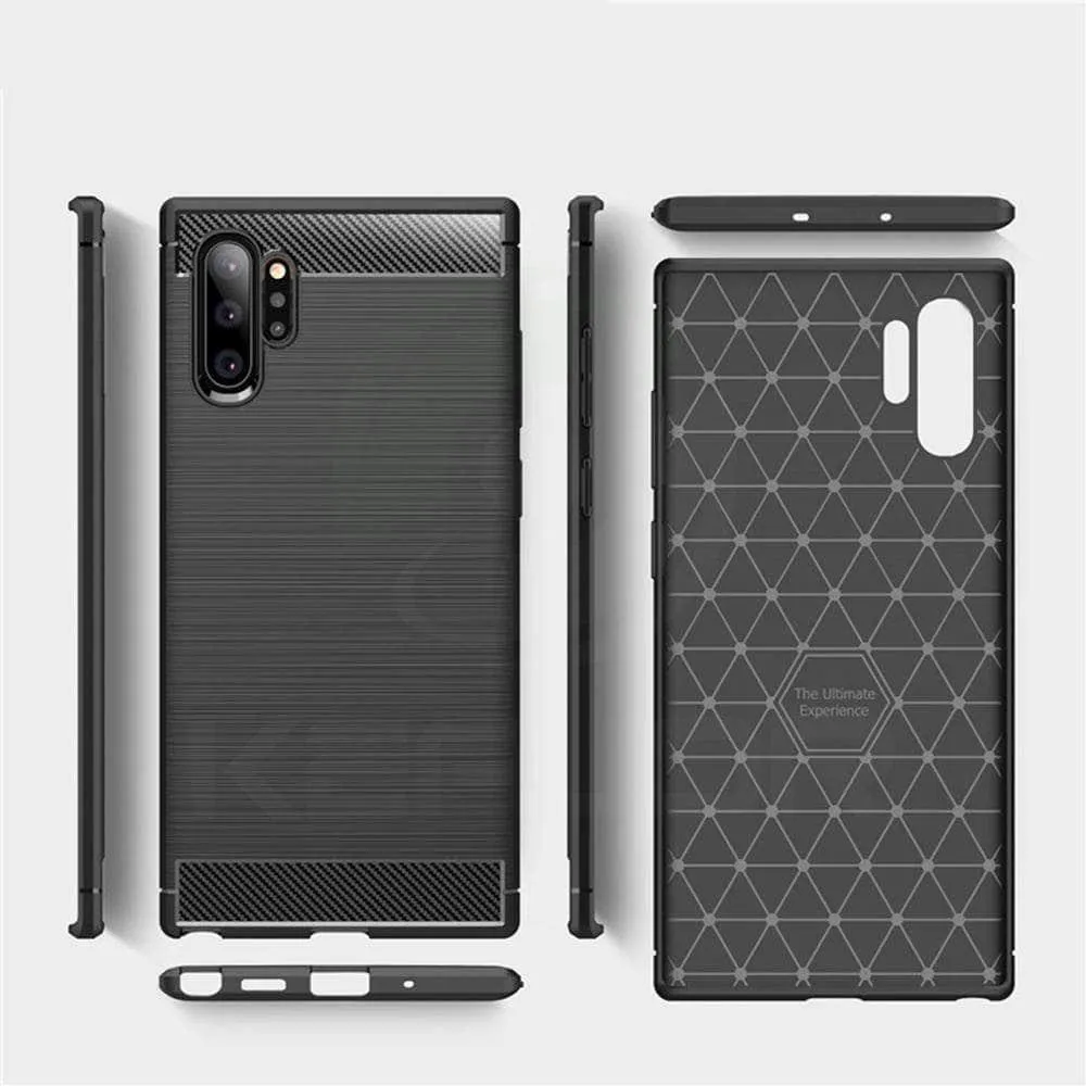 Samsung Galaxy Note 10 Plus Case Silicone Soft Carbon Fiber Cover Shockproof Case