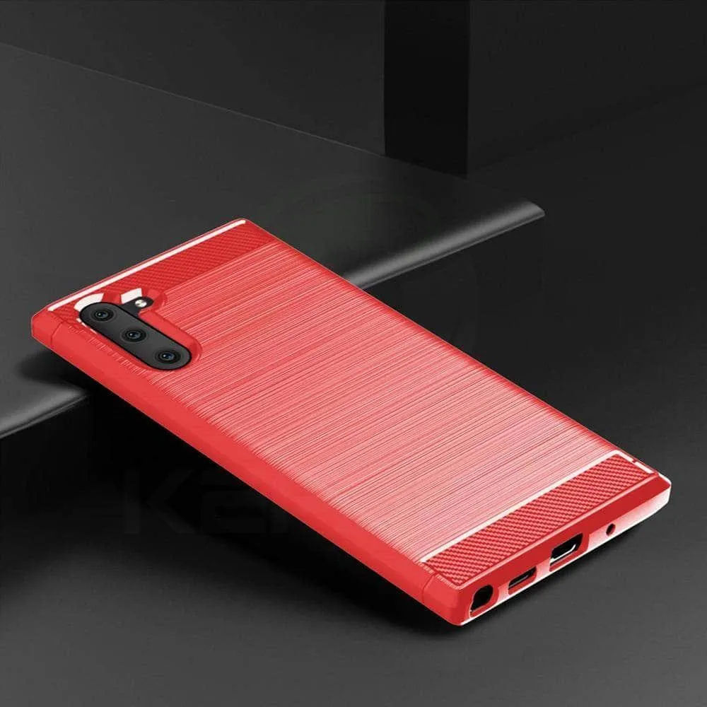 Samsung Galaxy Note 10 Plus Case Silicone Soft Carbon Fiber Cover Shockproof Case