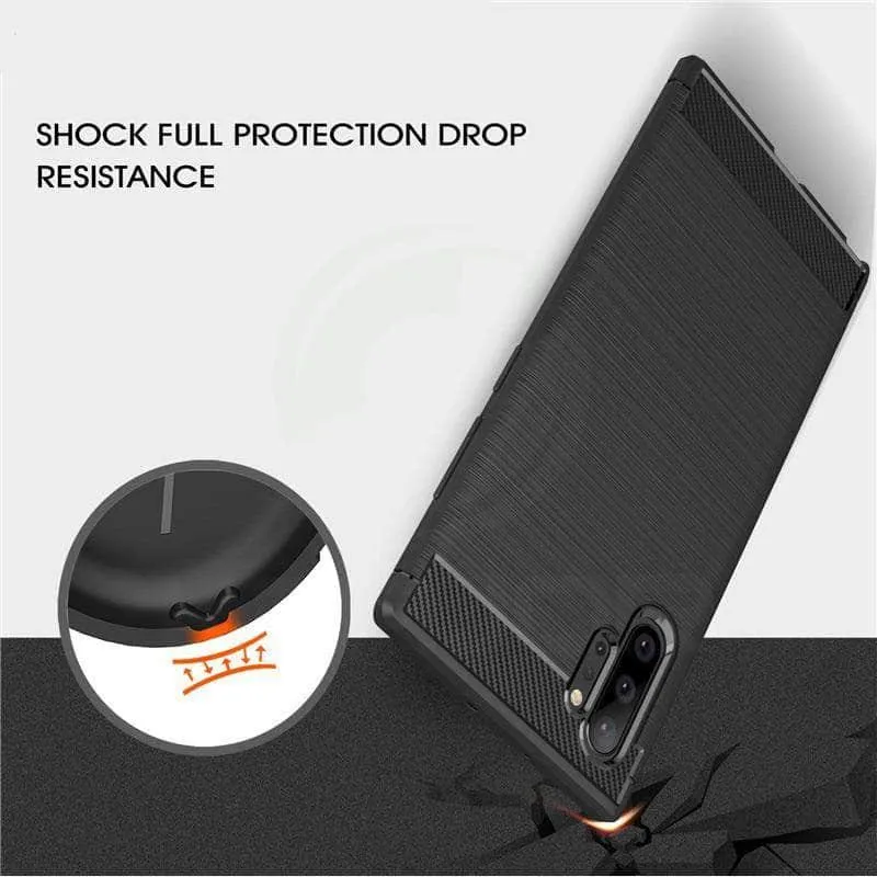 Samsung Galaxy Note 10 Plus Case Silicone Soft Carbon Fiber Cover Shockproof Case
