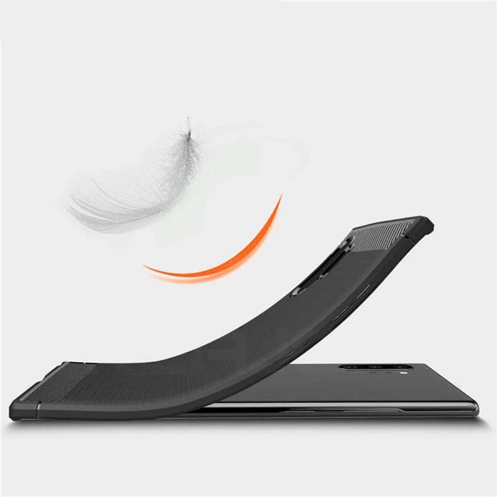 Samsung Galaxy Note 10 Plus Case Silicone Soft Carbon Fiber Cover Shockproof Case