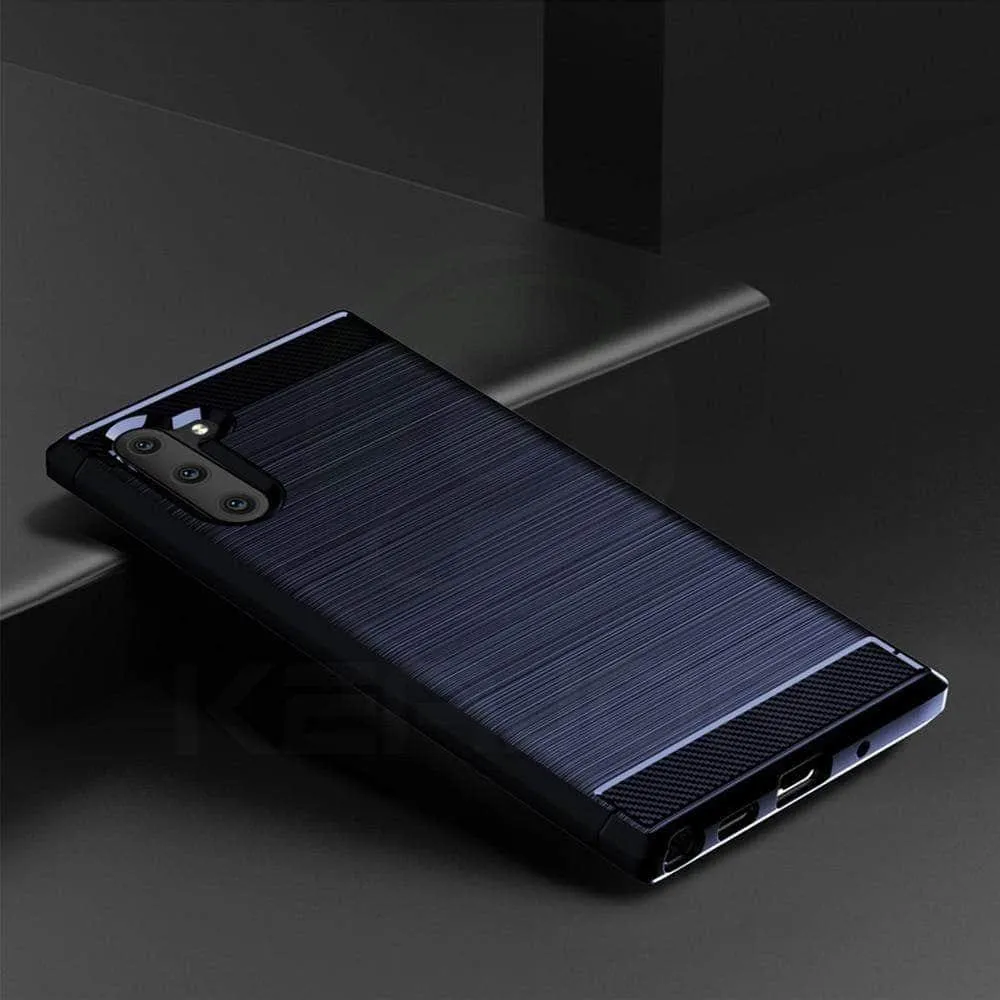 Samsung Galaxy Note 10 Plus Case Silicone Soft Carbon Fiber Cover Shockproof Case