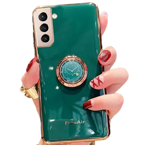 Samsung Galaxy S21 5G Case Ring Holder Rugged Shockproof Kick Stand Case Heavy Duty Protective Plating Luxury Back Cover