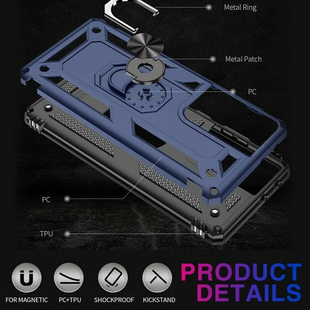 Samsung Galaxy S21 FE 5G Case Magnetic Ring Holder Rugged Shockproof Kick Stand Case Heavy Duty Protective Back Cover