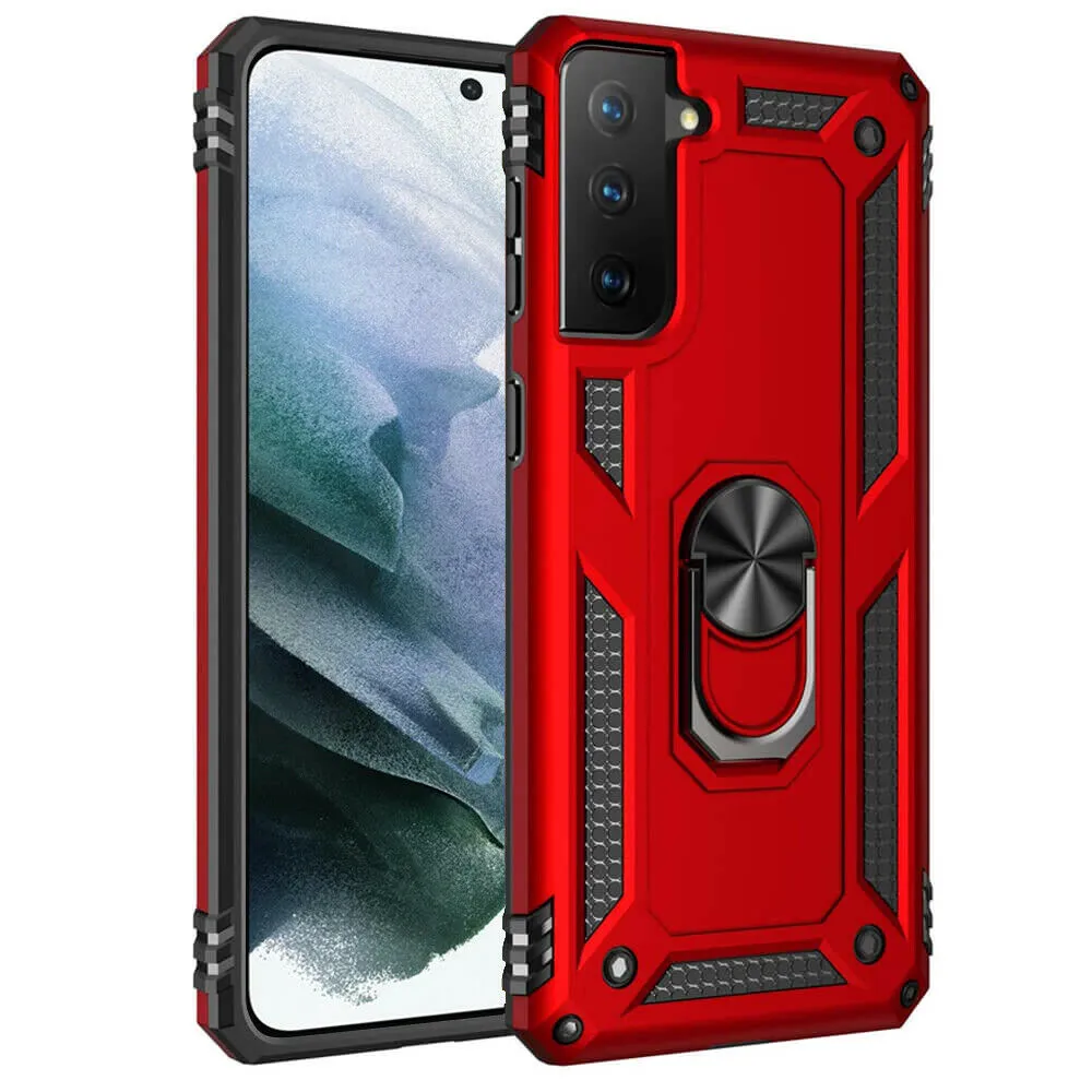 Samsung Galaxy S21 FE 5G Case Magnetic Ring Holder Rugged Shockproof Kick Stand Case Heavy Duty Protective Back Cover