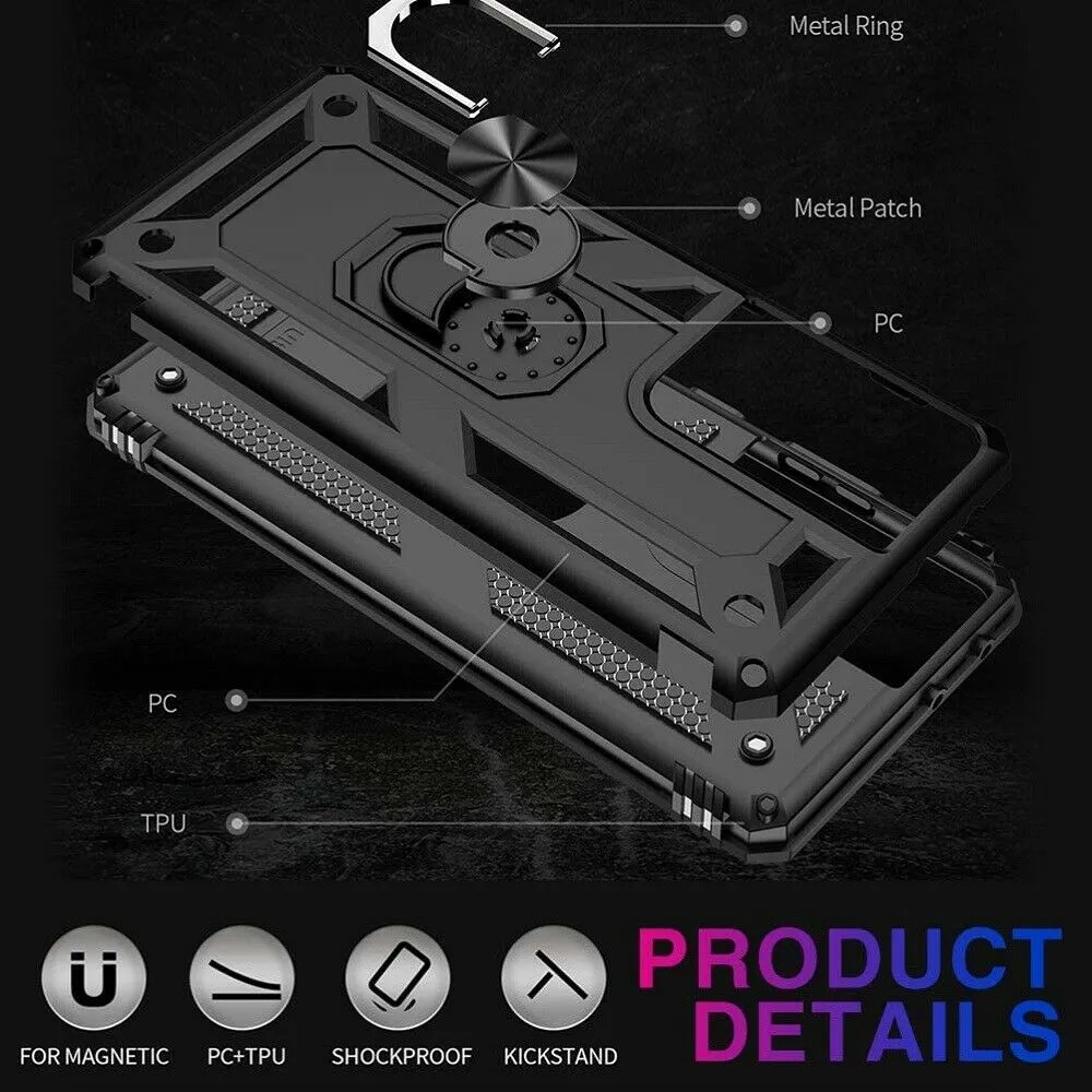 Samsung Galaxy S21 FE 5G Case Magnetic Ring Holder Rugged Shockproof Kick Stand Case Heavy Duty Protective Back Cover
