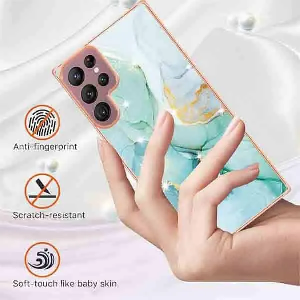 Samsung Galaxy S22 5G Case Hard back Marble Pattern Slim Design Enhanced Camera and Screen Protection Girls and Women Cover (Pink)
