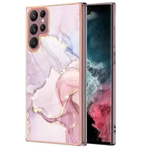 Samsung Galaxy S22 5G Case Hard back Marble Pattern Slim Design Enhanced Camera and Screen Protection Girls and Women Cover (Pink)