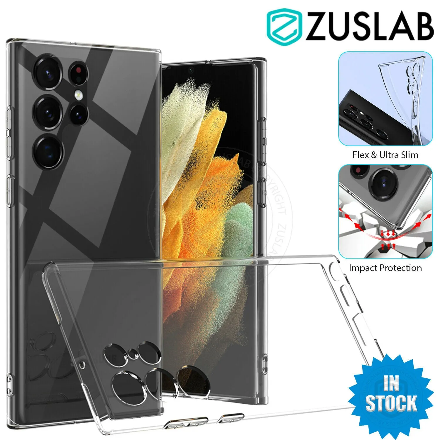 Samsung Galaxy S22 Clear Case Shockproof Tough Gel Transparent Air Cushion Heavy Duty Phone Back Cover