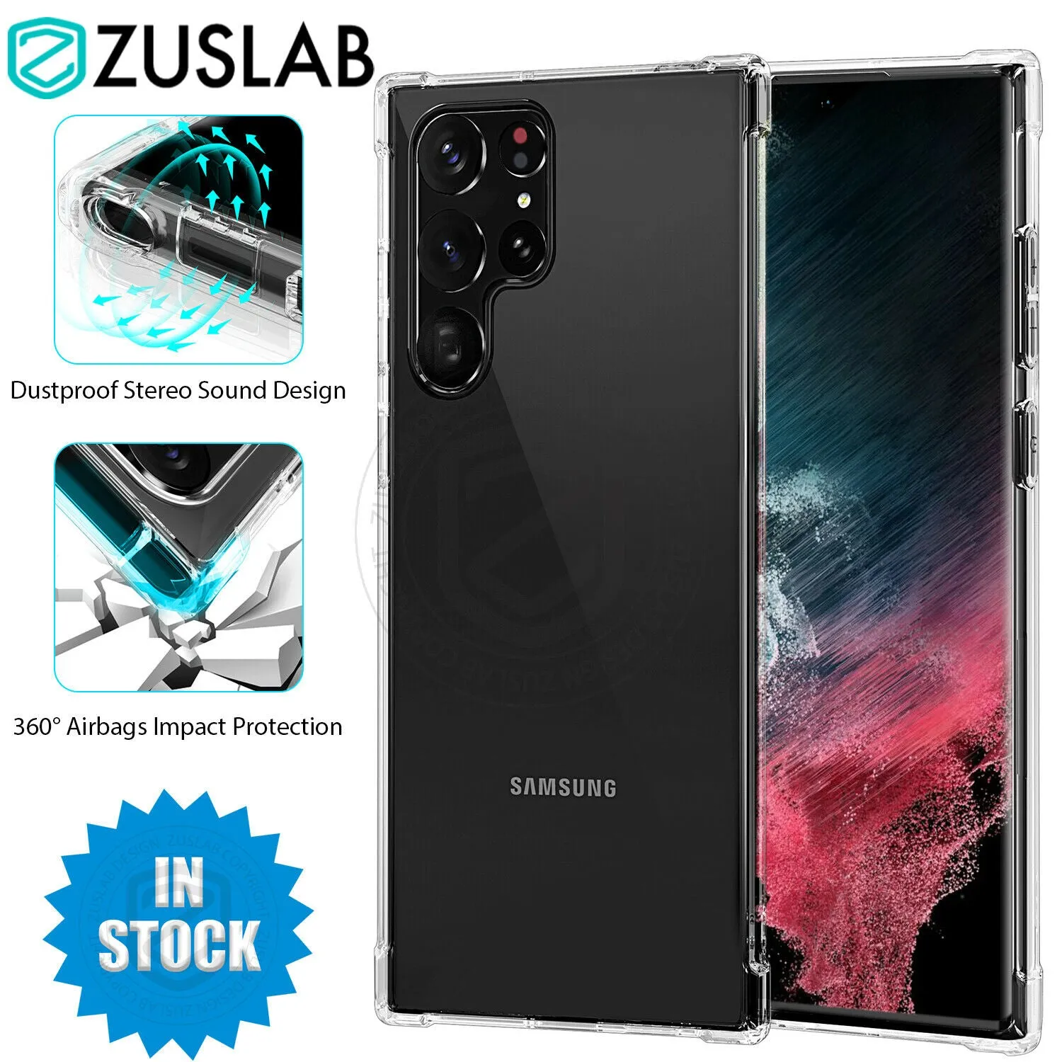 Samsung Galaxy S22 Clear Case Shockproof Tough Gel Transparent Air Cushion Heavy Duty Phone Back Cover