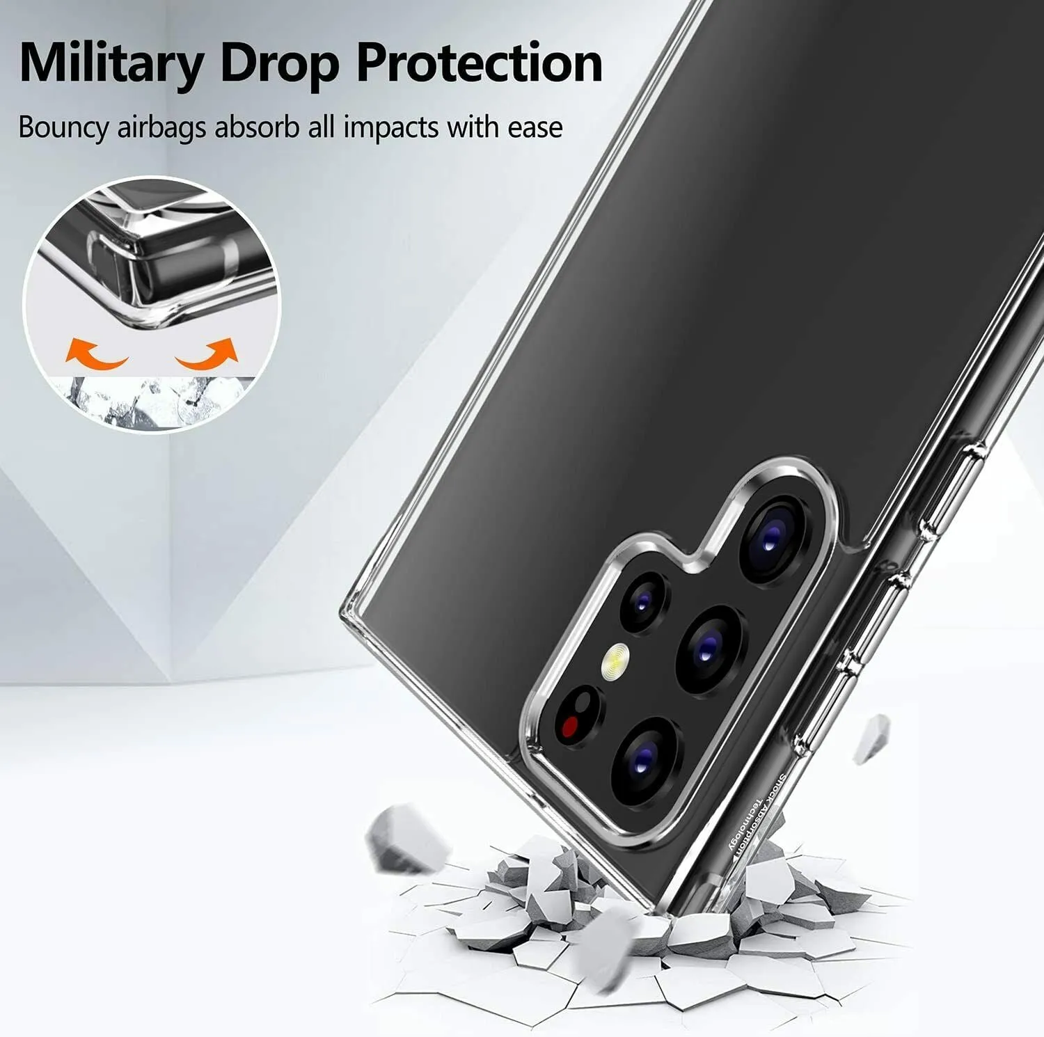 Samsung Galaxy S22 Clear Case Shockproof Tough Gel Transparent Air Cushion Heavy Duty Phone Back Cover
