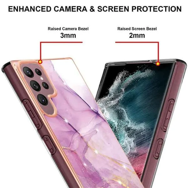 Samsung Galaxy S22 Plus 5G Case Hard back Marble Pattern Slim Design Enhanced Camera and Screen Protection Girls and Women Cover S22 