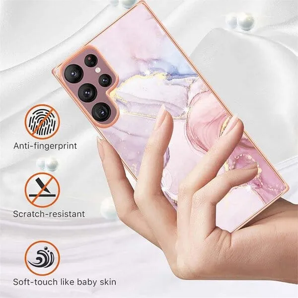 Samsung Galaxy S22 Plus 5G Case Hard back Marble Pattern Slim Design Enhanced Camera and Screen Protection Girls and Women Cover S22 