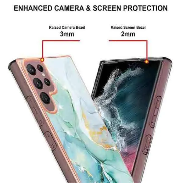 Samsung Galaxy S22 Plus 5G Case Hard back Marble Pattern Slim Design Enhanced Camera and Screen Protection Girls and Women Cover S22 