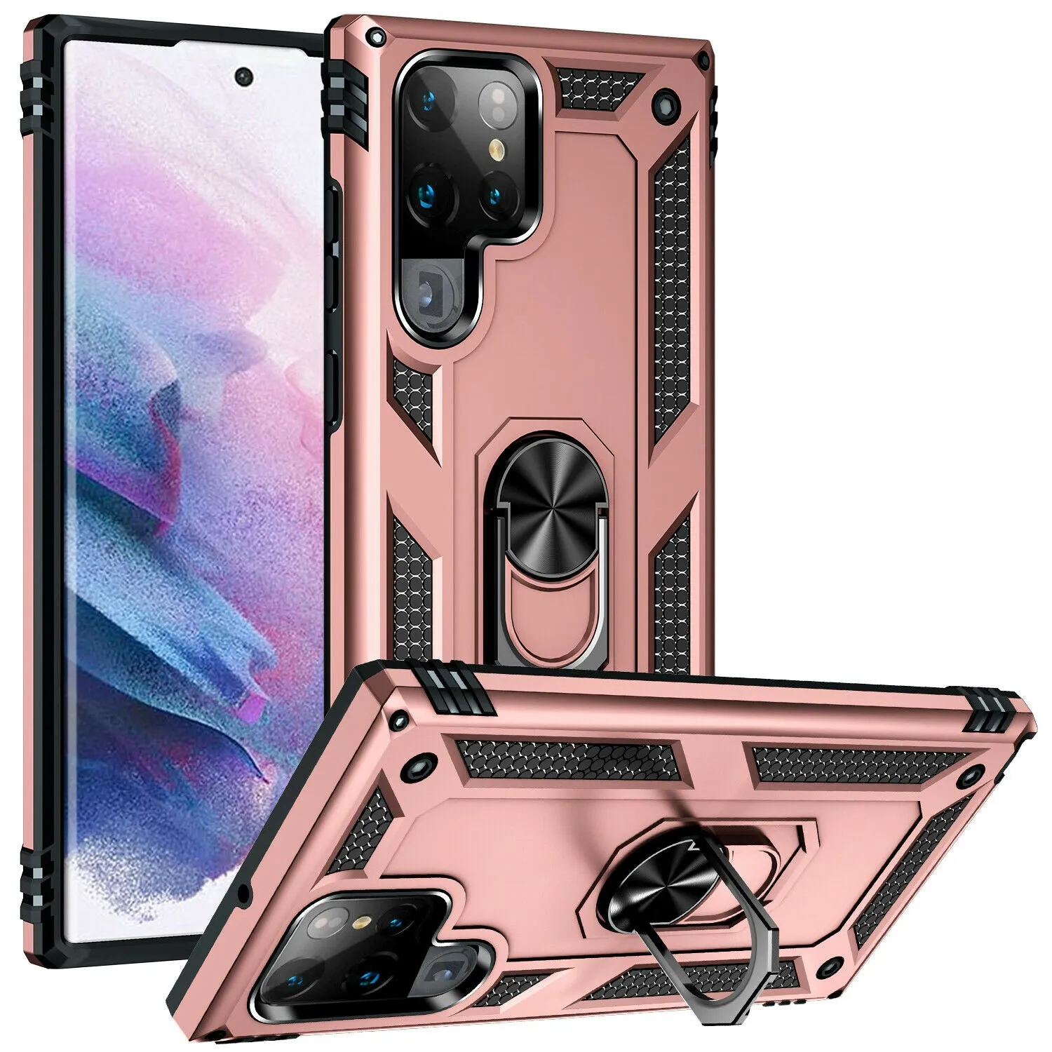 Samsung Galaxy S22 Plus 5G Case Magnetic Ring Holder Rugged Shockproof Kick Stand Case Heavy Duty Protective S22  Back Cover