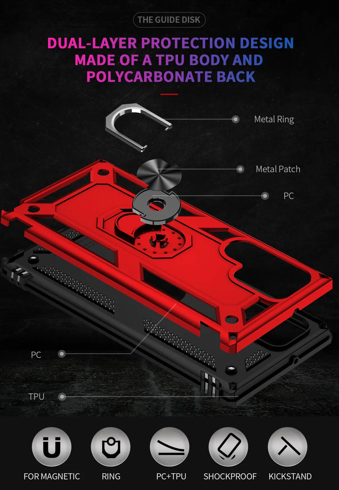 Samsung Galaxy S22 Plus 5G Case Magnetic Ring Holder Rugged Shockproof Kick Stand Case Heavy Duty Protective S22  Back Cover
