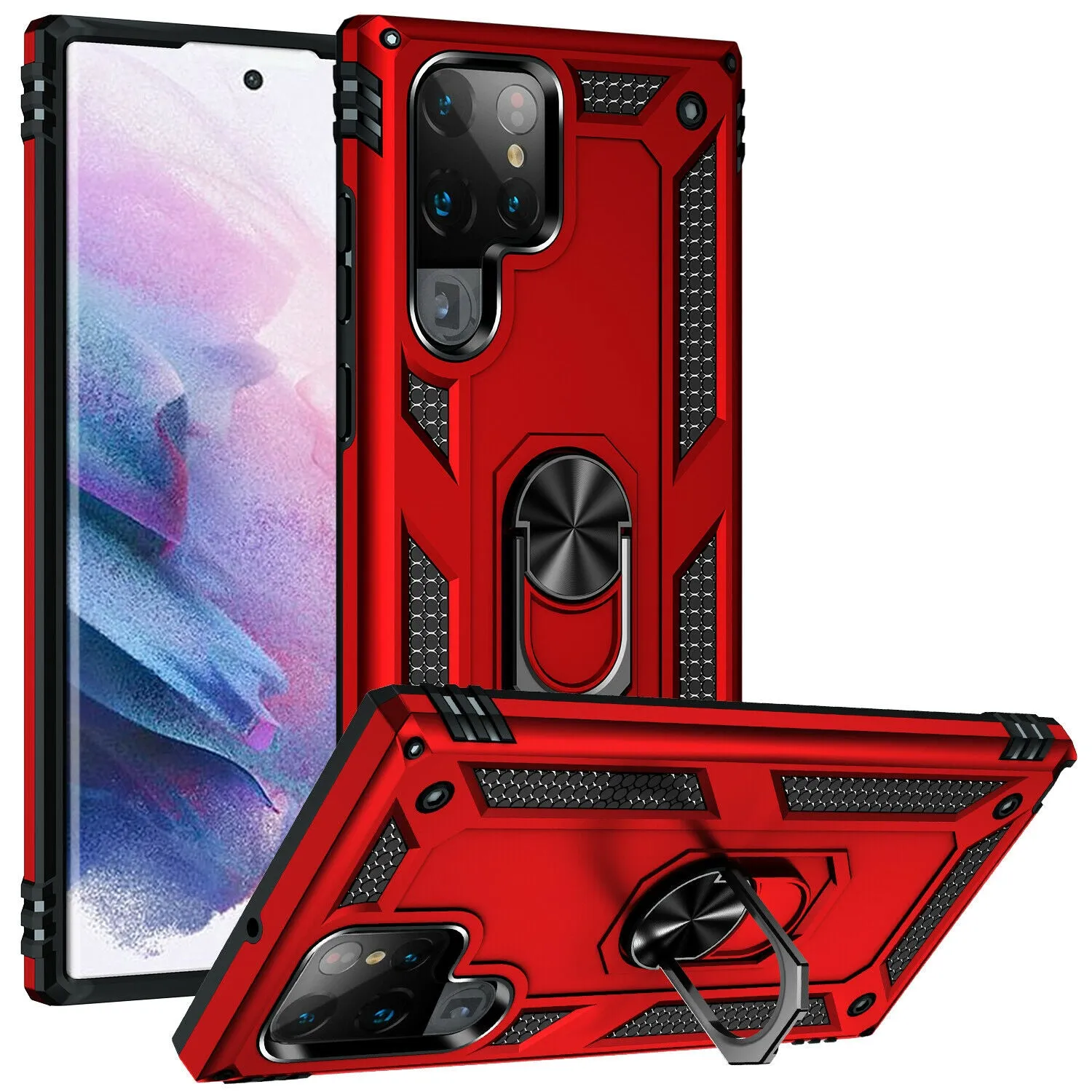 Samsung Galaxy S22 Plus 5G Case Magnetic Ring Holder Rugged Shockproof Kick Stand Case Heavy Duty Protective S22  Back Cover