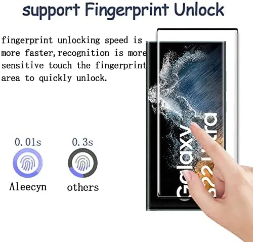 Samsung Galaxy S22 Plus Full Coverage Tempered Glass Screen Protector Film Guard (2 Pack)