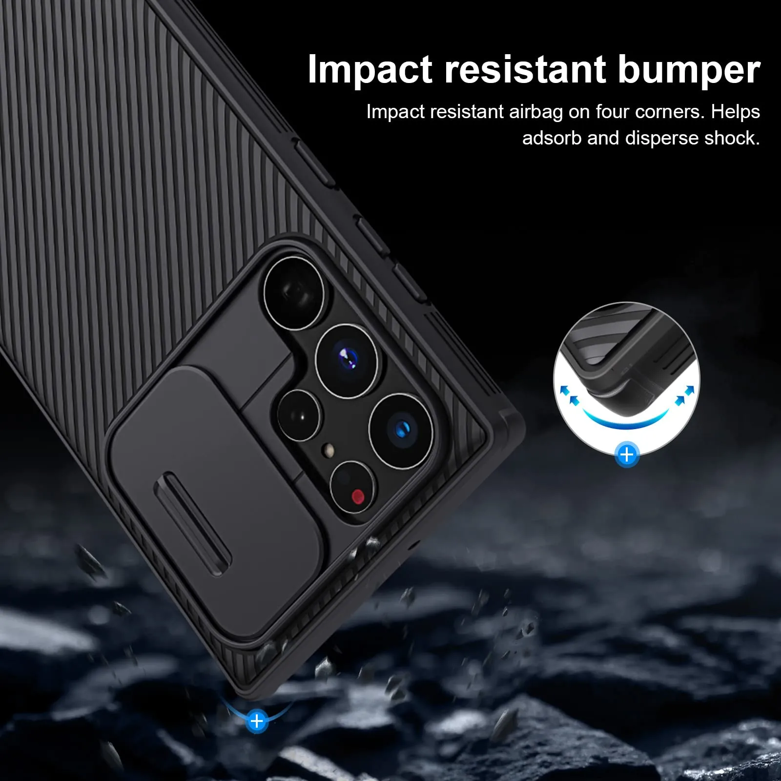 Samsung Galaxy S22 Ultra Case | CamShield Pro Phone Cover | Black