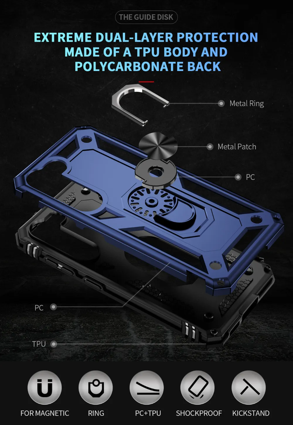 Samsung Galaxy S23 Plus 5G Magnetic Ring Rugged Shockproof Case Heavy Duty Protective Back Cover Galaxy S23  (Red)