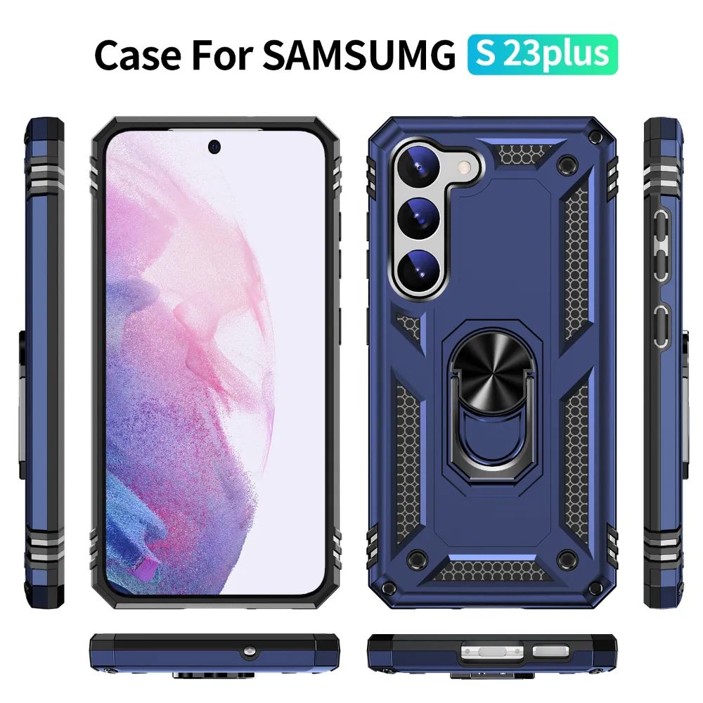 Samsung Galaxy S23 Plus 5G Magnetic Ring Rugged Shockproof Case Heavy Duty Protective Back Cover Galaxy S23  (Red)