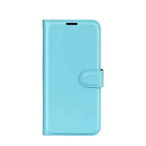 Samsung Galaxy S24 FE Leather Case Flip Cover Litchi Look - Light Blue