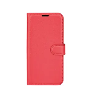 Samsung Galaxy S24 FE Leather Case Flip Cover Litchi Look - Red
