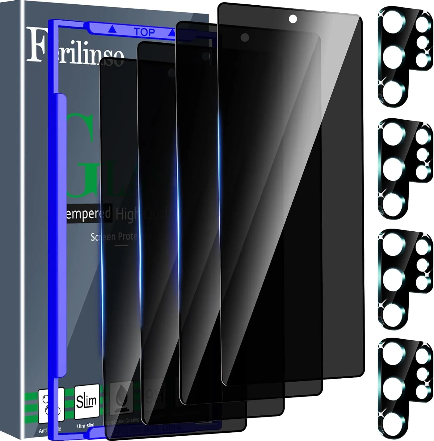 Samsung Galaxy S24 Plus 4 Pack Tempered Glass Camera Lens Protector Phone Case