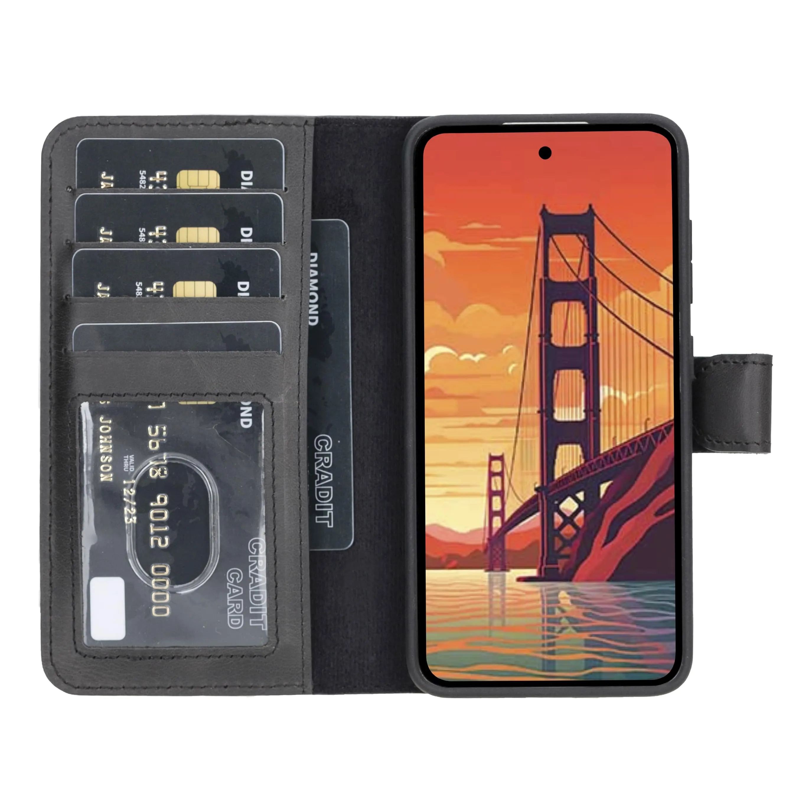Samsung Galaxy S25 Magnetic Detachable Leather Wallet Case