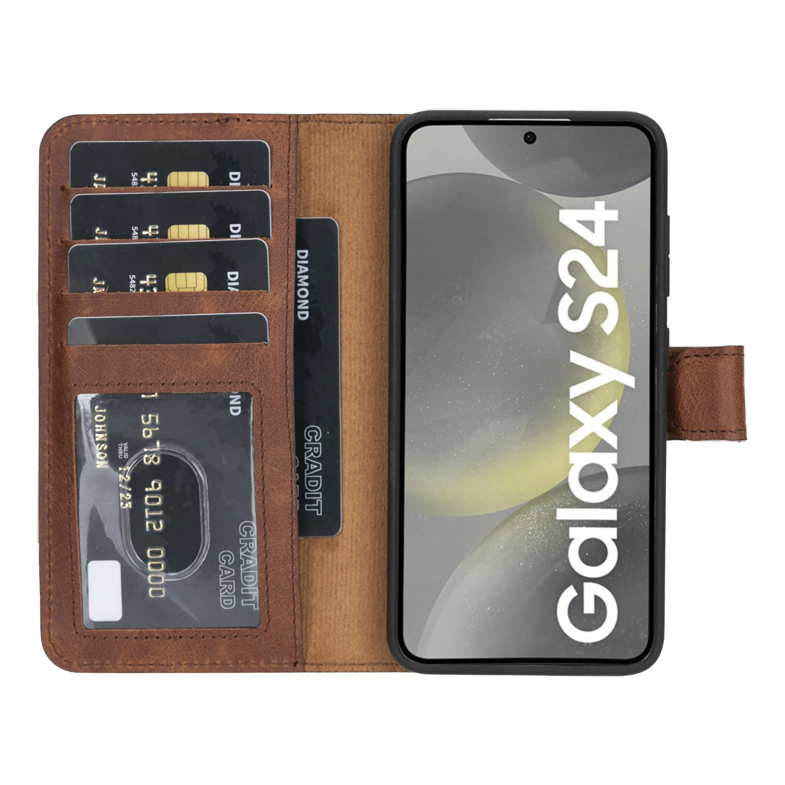 Samsung Galaxy S25 Magnetic Detachable Leather Wallet Case