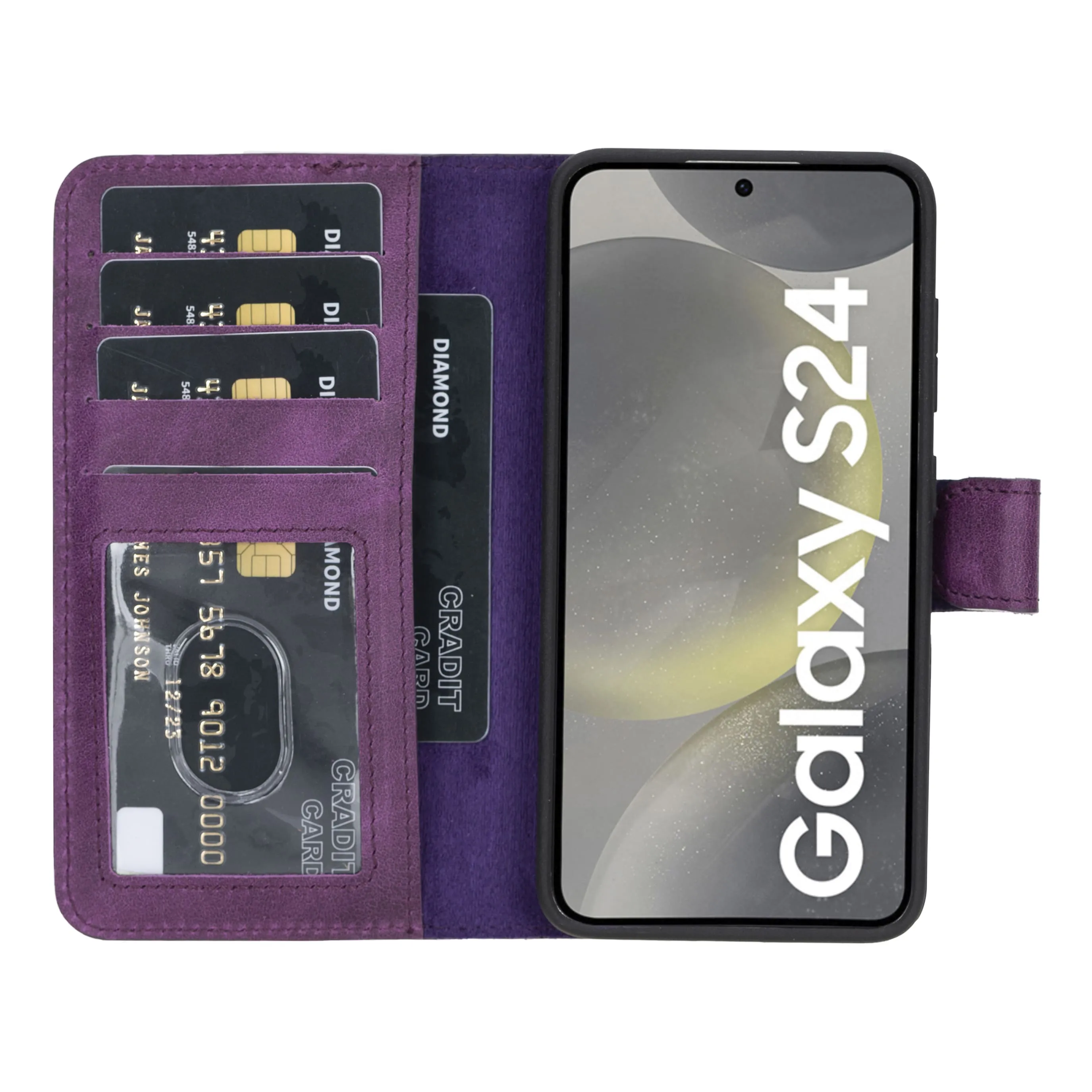 Samsung Galaxy S25 Magnetic Detachable Leather Wallet Case