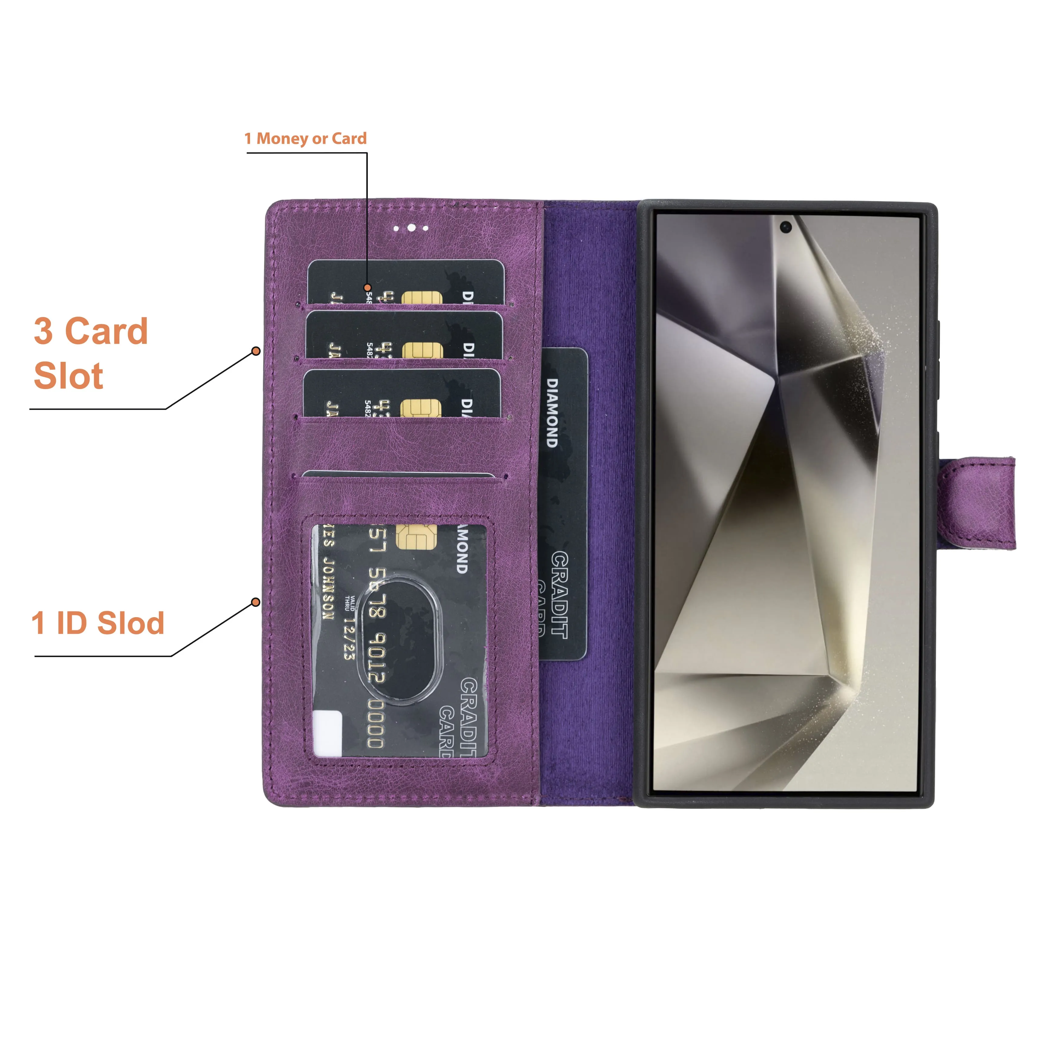 Samsung Galaxy S25 Ultra Leather Wallet Case