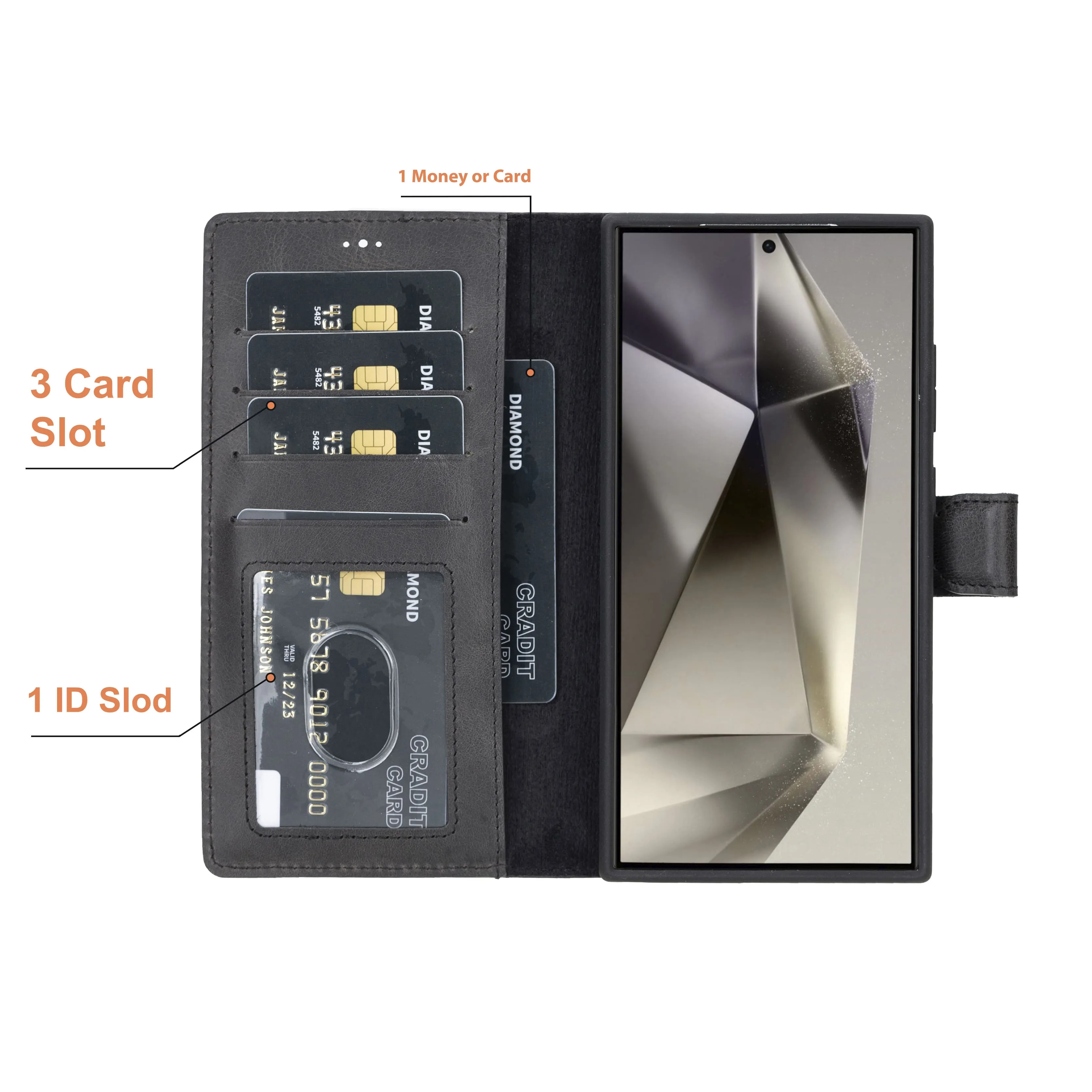 Samsung Galaxy S25 Ultra Leather Wallet Case