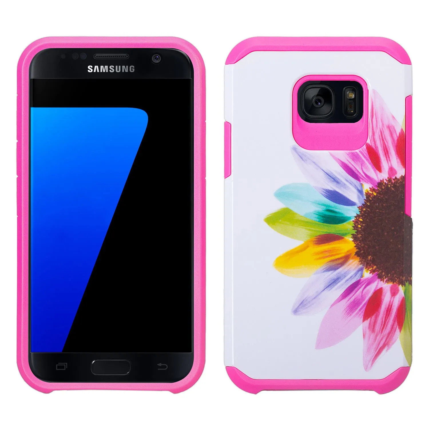 Samsung Galaxy S7 Active Case, Slim Hybrid [Shock/Impact Resistant] Dual Layer Protective Case Cover for Galaxy S7 Active - Vivid Sunflower