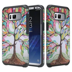 Samsung Galaxy S8 Case, Slim Hybrid Dual Layer[Shock Resistant] Protective Case Cover - Vibrant Tree
