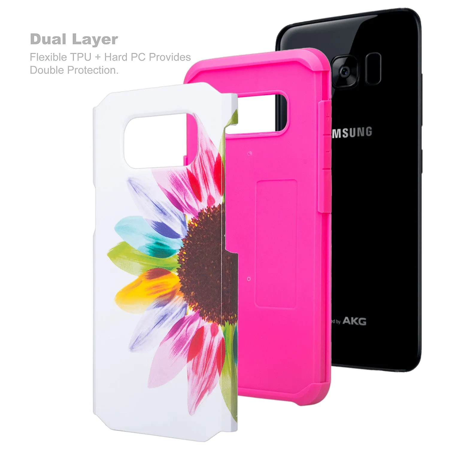 Samsung Galaxy S8 Plus Case, SM-G955 Case, Slim Hybrid Dual Layer[Shock Resistant] Protective Case Cover - Vivid Sunflower