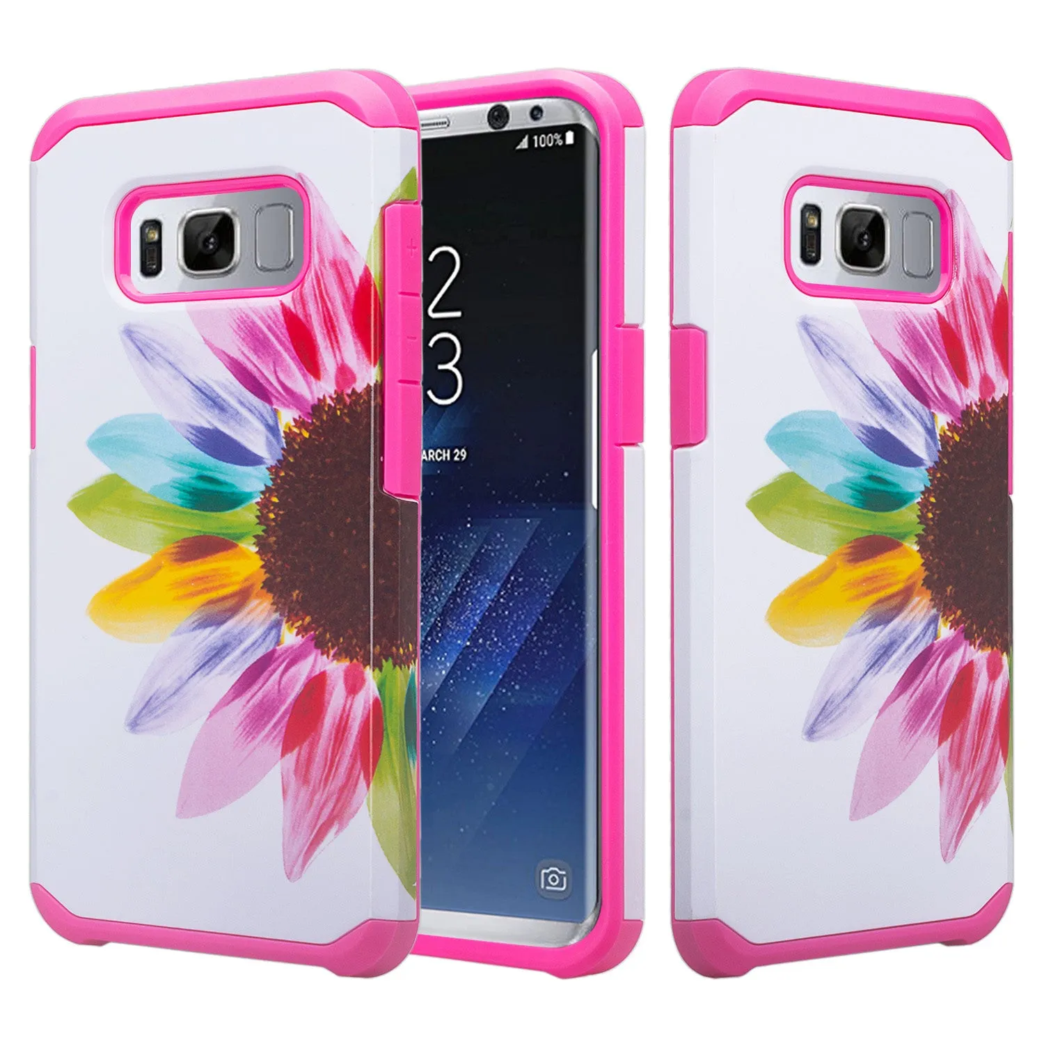 Samsung Galaxy S8 Plus Case, SM-G955 Case, Slim Hybrid Dual Layer[Shock Resistant] Protective Case Cover - Vivid Sunflower