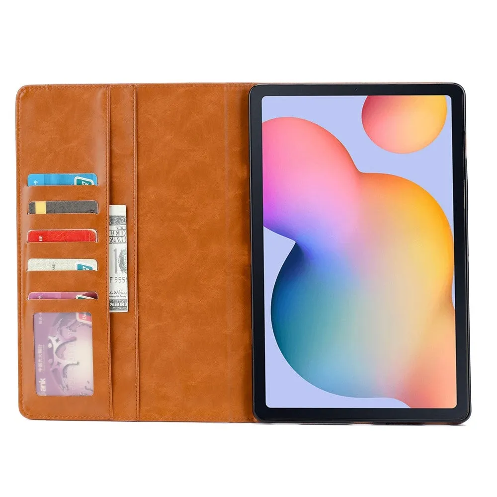 Samsung Galaxy Tab A7 10.4" (2022/2020) Leather case Flipcase with card slots - Brown