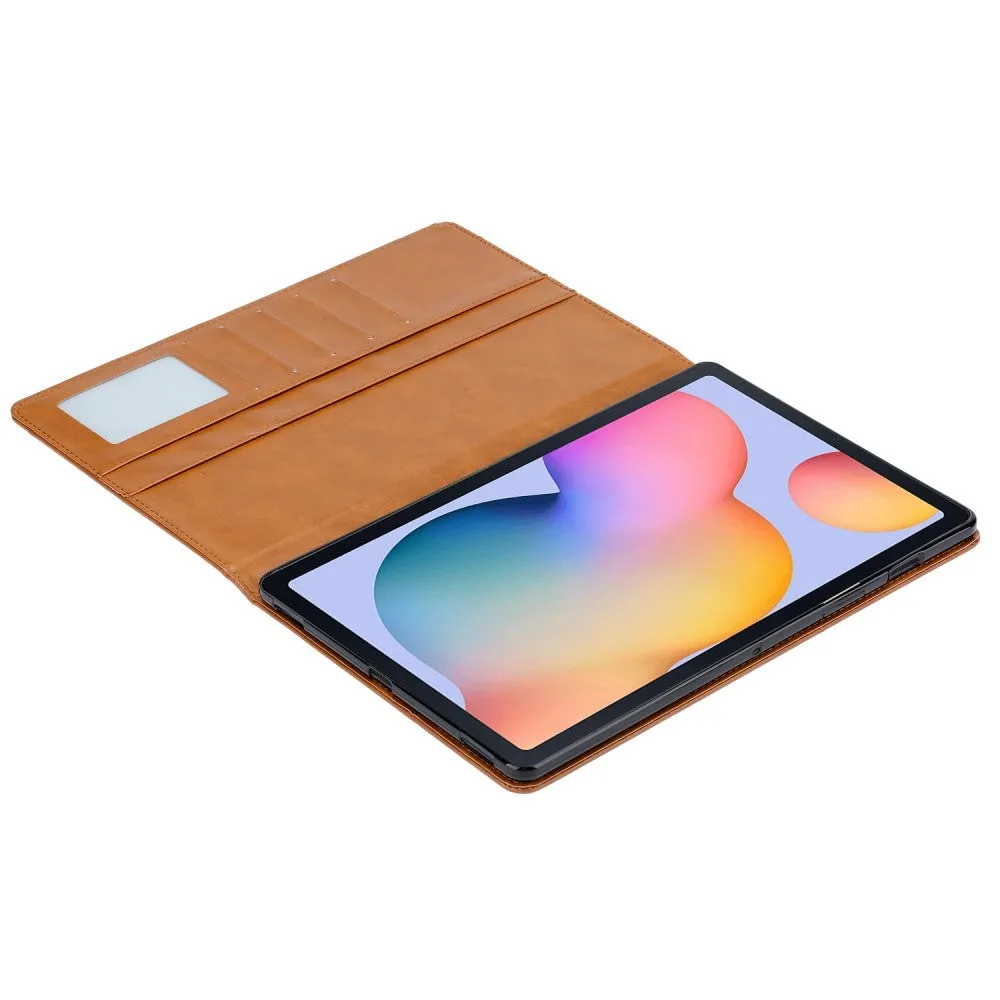 Samsung Galaxy Tab A7 10.4" (2022/2020) Leather case Flipcase with card slots - Brown